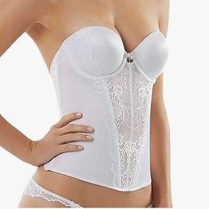 Jezebel white women’s caress too bustier lace corset top